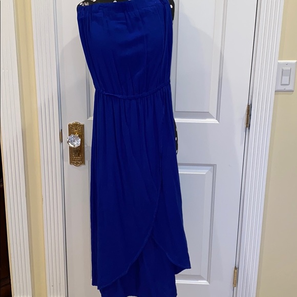 Splendid Strapless Dress Royal Blue with leg slit - Picture 1 of 2